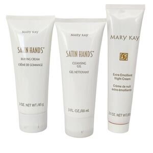 Mary Kay Satin Hands Buff Cream Cleansing Gel Emollient Night Cream Partial 80%